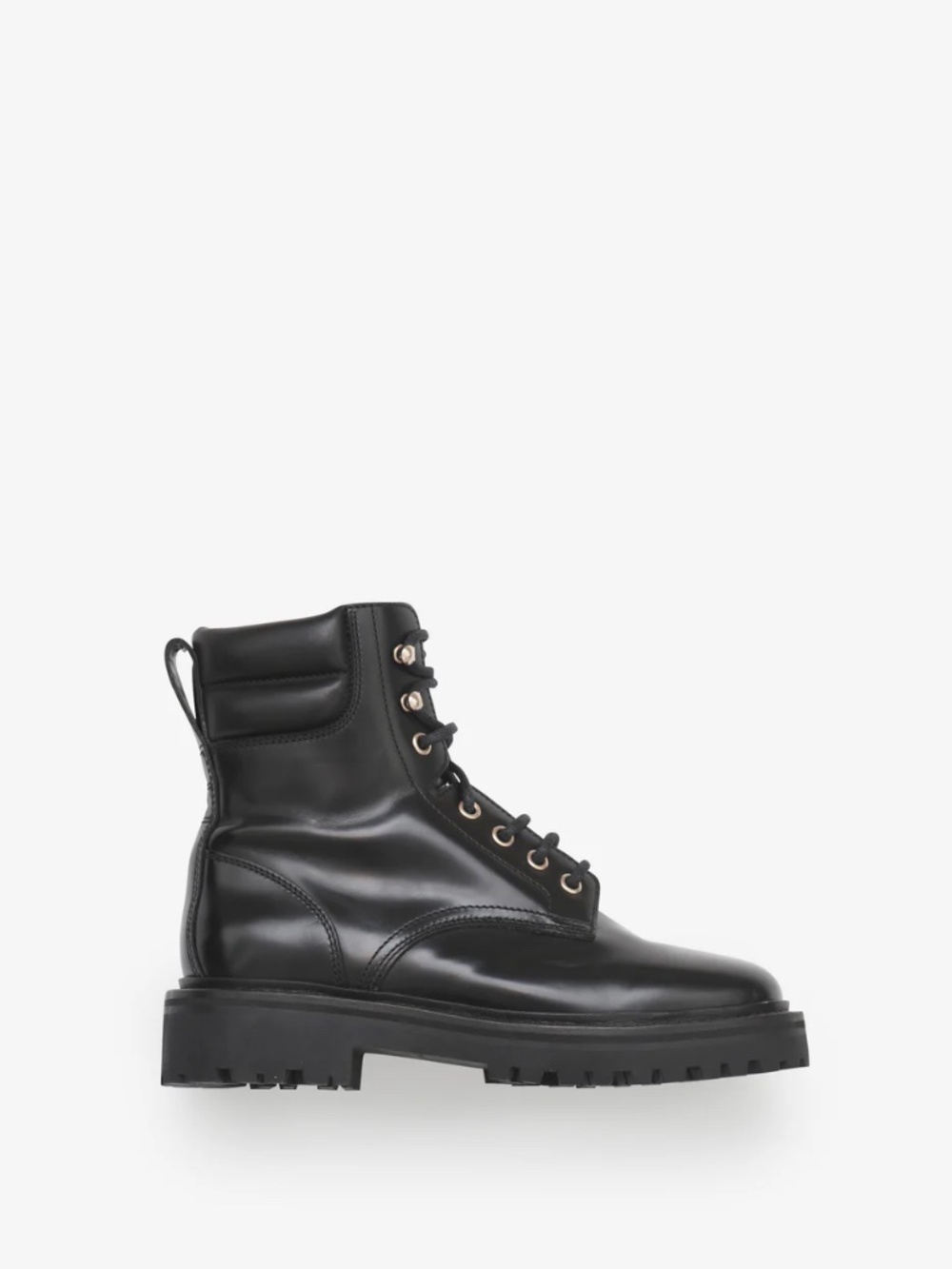 Isabel Marant Black tie up combat booties